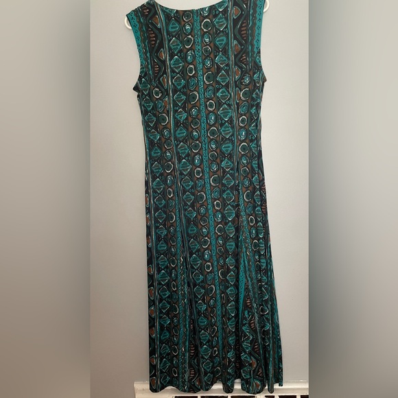 VINTAGE 90s Alix Taylor Jamie Brooke Geometric Patterned Maxi Dress - Picture 3 of 8